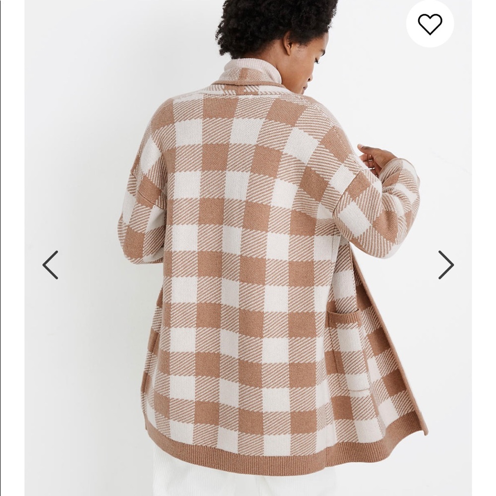 Madewell Minetta Buffalo Check Sweater Coat, XS
